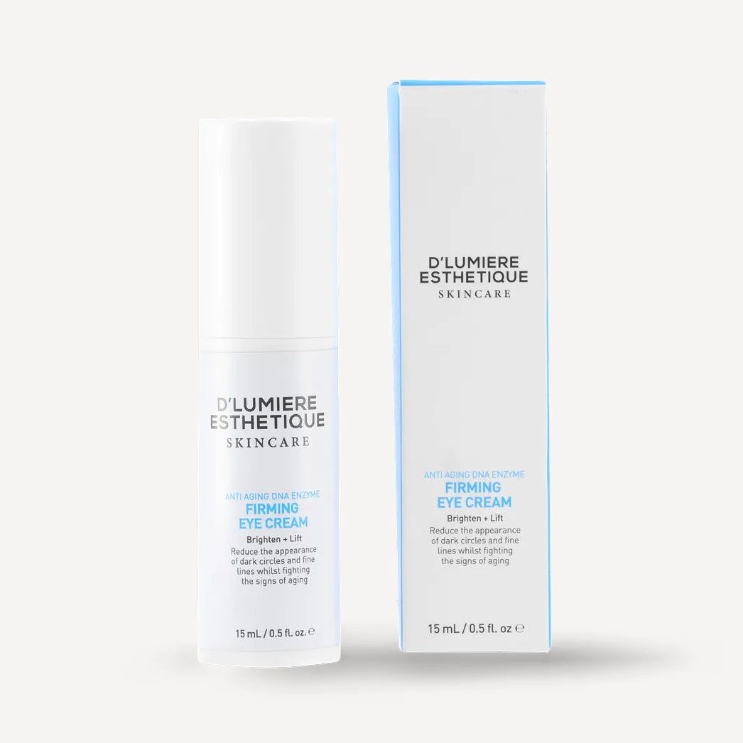 D'Lumiere Esthetique Firming Eye Cream packaging on a white background
