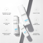 D'Lumiere Esthetique skincare products with features listed on a white background